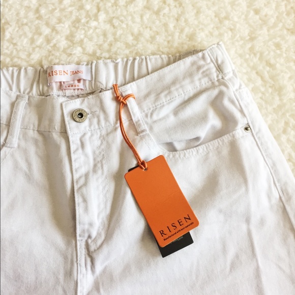 Frayed Culottes Jeans WHITE wide Leg - Picture 5 of 13